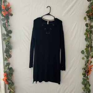 Large black sweater dress